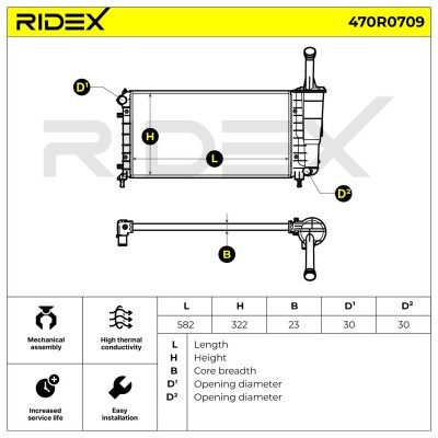 Radiator, Engine Cooling RIDEX 470R0709 470R0709 - photo 7