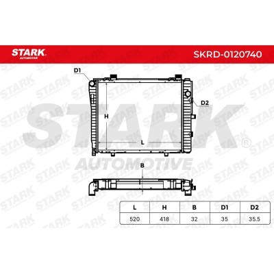 Radiator, Engine Cooling Stark SKRD-0120740 SKRD-0120740 - photo 4