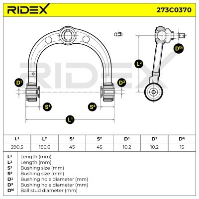 Control Arm RIDEX 273C0370 273C0370 - photo 4