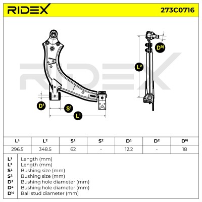 Control Arm RIDEX 273C0716 273C0716 - photo 6