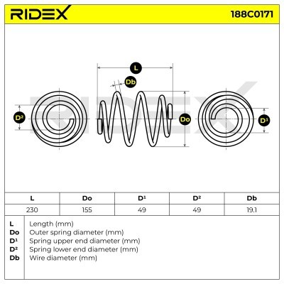 Suspension Spring RIDEX 188C0171 188C0171 - photo 5