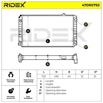 Radiator, Engine Cooling RIDEX 470R0792 470R0792 - photo 7