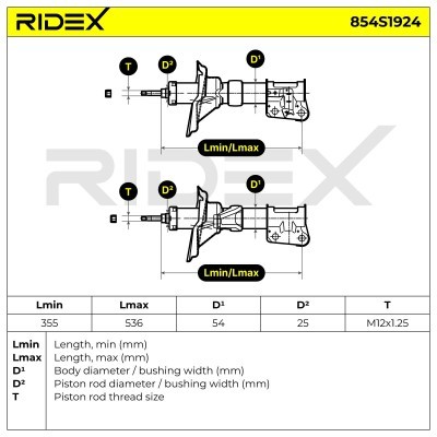 Shock Absorber RIDEX 854S1924 854S1924 - photo 8