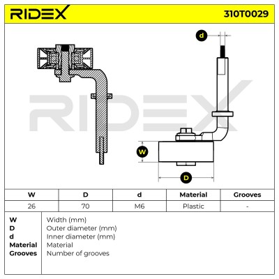 Belt Tensioner V-Ribbed Belt RIDEX 310T0029 310T0029 - photo 6