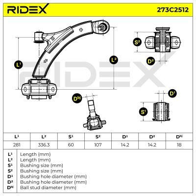 Control Arm RIDEX 273C2512 273C2512 - photo 8