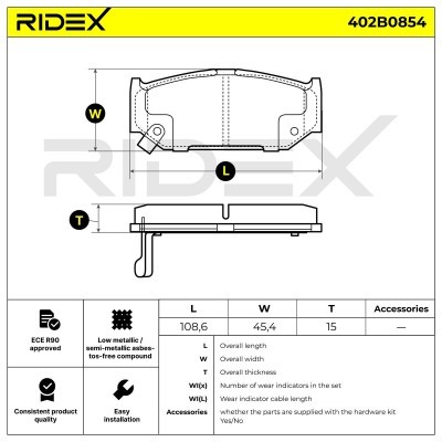 Brake Pads Set RIDEX 402B0854 402B0854 - photo 6