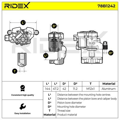 Brake Caliper RIDEX 78B1242 78B1242 - photo 8