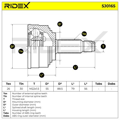 Joint Kit, Drive Shaft RIDEX 5J0165 5J0165 - photo 5