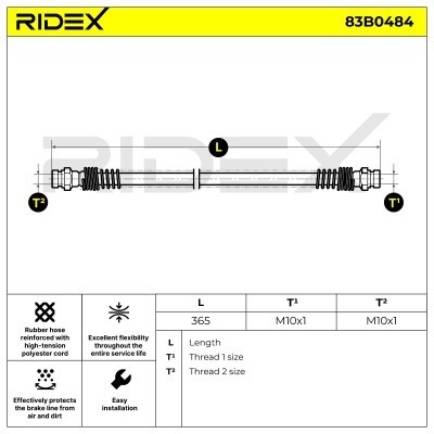 Brake Hose RIDEX 83B0484 83B0484 - photo 5