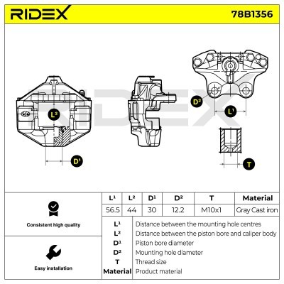 Brake Caliper RIDEX 78B1356 78B1356 - photo 6