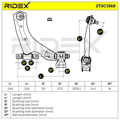 Control Arm RIDEX 273C1369 273C1369 - photo 7