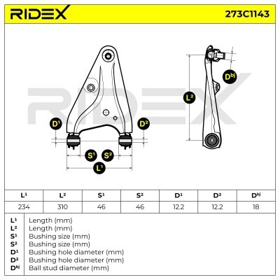 Control Arm RIDEX 273C1143 273C1143 - photo 8