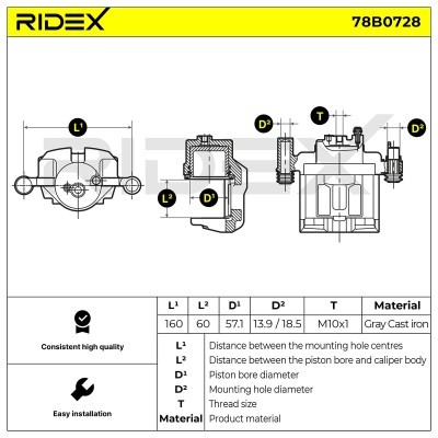 Brake Caliper RIDEX 78B0728 78B0728 - photo 6