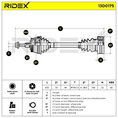 Drive Shaft RIDEX 13D0175 13D0175 - photo 5