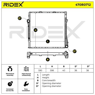 Radiator, Engine Cooling RIDEX 470R0712 470R0712 - photo 5