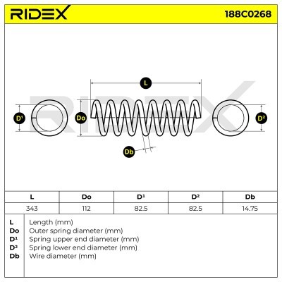 Suspension Spring RIDEX 188C0268 188C0268 - photo 4