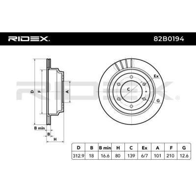Brake Disc RIDEX 82B0194 82B0194 - photo 6