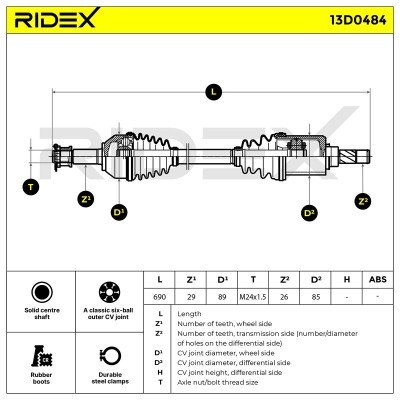 Drive Shaft RIDEX 13D0484 13D0484 - photo 11