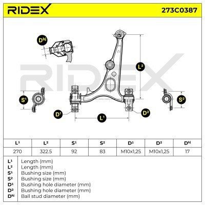 Control Arm RIDEX 273C0387 273C0387 - photo 6