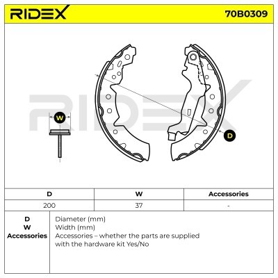Brake Pads Set RIDEX 70B0309 70B0309 - photo 5