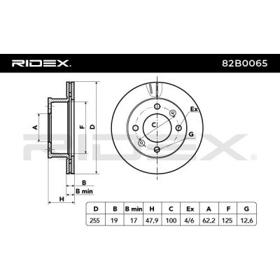 Brake Disc RIDEX 82B0065 82B0065 - photo 6
