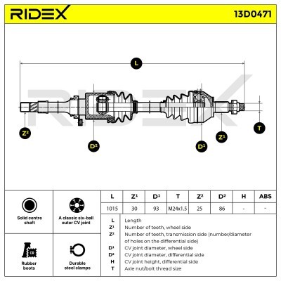 Drive Shaft RIDEX 13D0471 13D0471 - photo 7