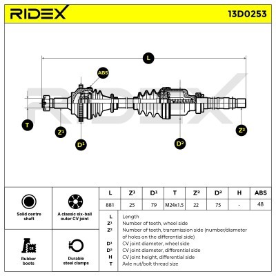 Drive Shaft RIDEX 13D0253 13D0253 - photo 7