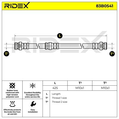 Brake Hose RIDEX 83B0541 83B0541 - photo 2