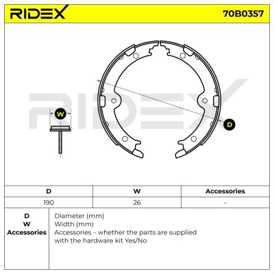 Brake Pads Set RIDEX 70B0357 70B0357 - photo 5