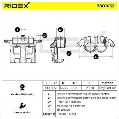 Brake Caliper RIDEX 78B1032 78B1032 - photo 6