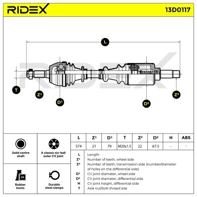 Drive Shaft RIDEX 13D0117 13D0117 - photo 6