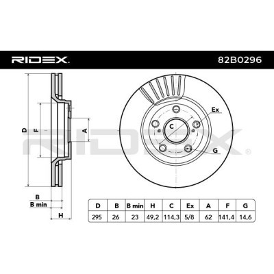 Brake Disc RIDEX 82B0296 82B0296 - photo 4