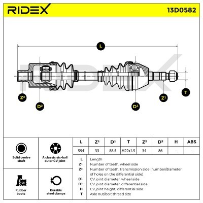 Drive Shaft RIDEX 13D0582 13D0582 - photo 6