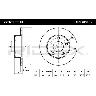Brake Disc RIDEX 82B0906 82B0906 - photo 3