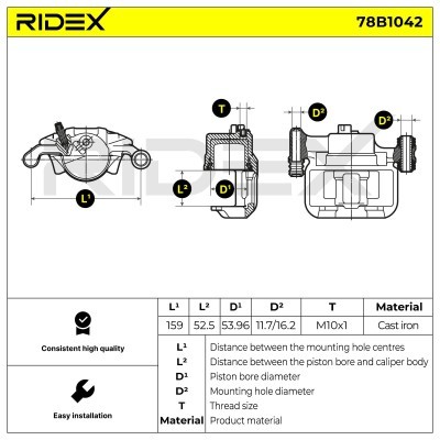 Brake Caliper RIDEX 78B1042 78B1042 - photo 6