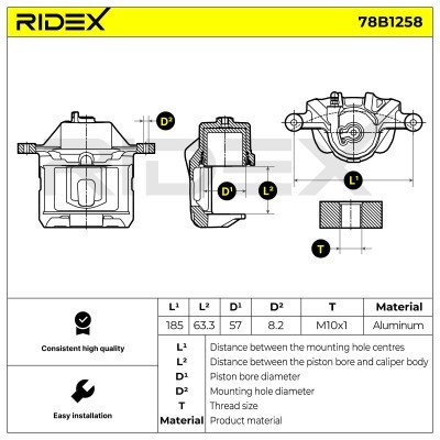 Brake Caliper RIDEX 78B1258 78B1258 - photo 3