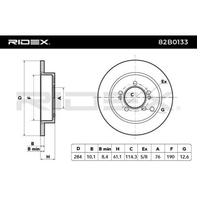 Brake Disc RIDEX 82B0133 82B0133 - photo 4