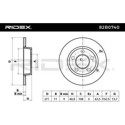 Brake Disc RIDEX 82B0740 82B0740 - photo 5
