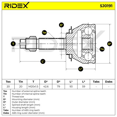 Joint Kit, Drive Shaft RIDEX 5J0191 5J0191 - photo 7