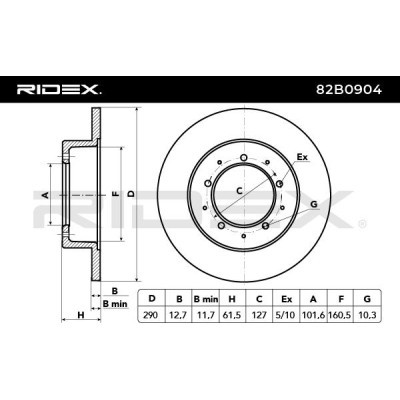 Brake Disc RIDEX 82B0904 82B0904 - photo 3