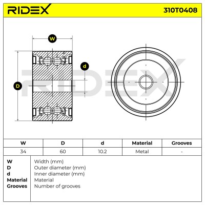 Belt Tensioner V-Ribbed Belt RIDEX 310T0408 310T0408 - photo 6