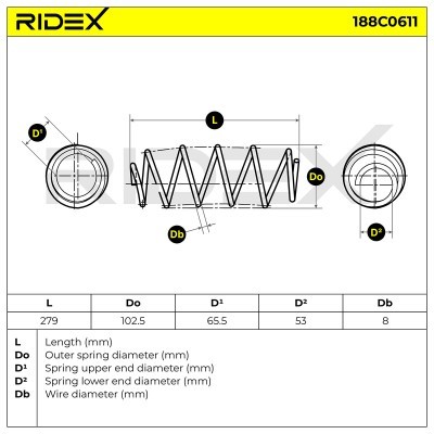 Suspension Spring RIDEX 188C0611 188C0611 - photo 5