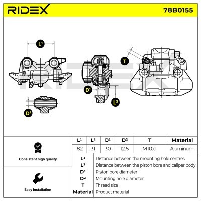 Brake Caliper RIDEX 78B0155 78B0155 - photo 6