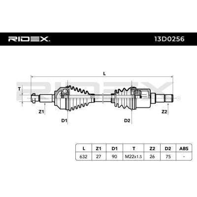 Drive Shaft RIDEX 13D0256 13D0256 - photo 6