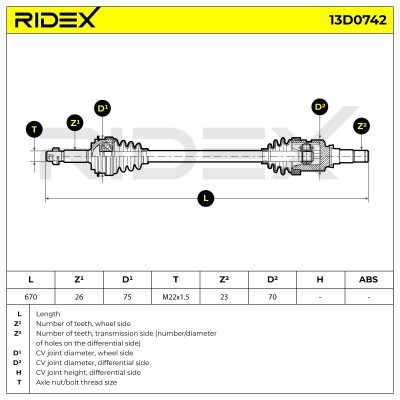Drive Shaft RIDEX 13D0742 13D0742 - photo 7
