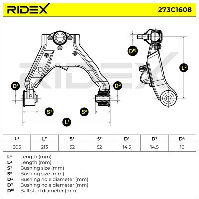 Control Arm RIDEX 273C1608 273C1608 - photo 7