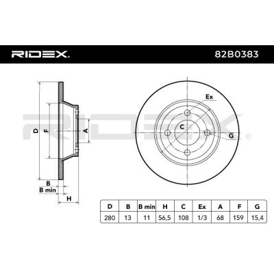 Brake Disc RIDEX 82B0383 82B0383 - photo 3