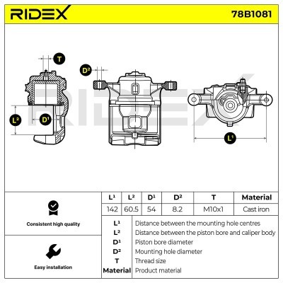 Brake Caliper RIDEX 78B1081 78B1081 - photo 6