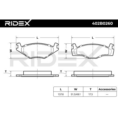Brake Pads Set RIDEX 402B0260 402B0260 - photo 6