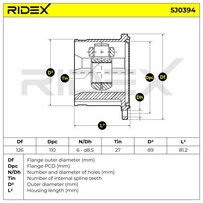 Joint Kit, Drive Shaft RIDEX 5J0394 5J0394 - photo 7